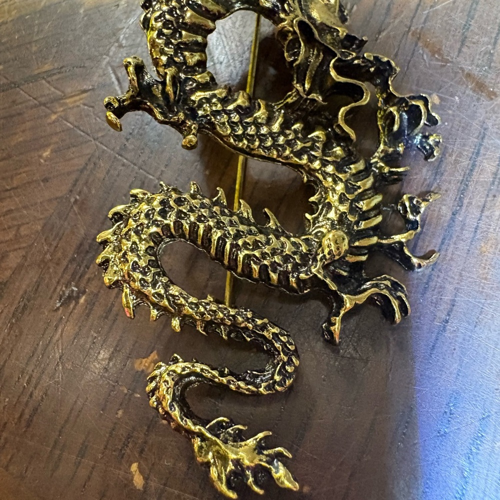 Gold Dragon Brooch